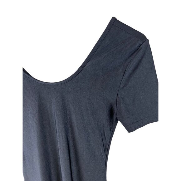 Fit In Black Short Sleeve Bodysuit Jump Suit Leotard Size Small Women's - Picture 2 of 8